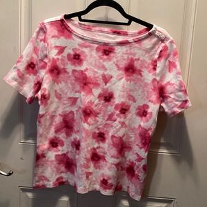 Charter Club 100% Supima cotton pink floral shirt